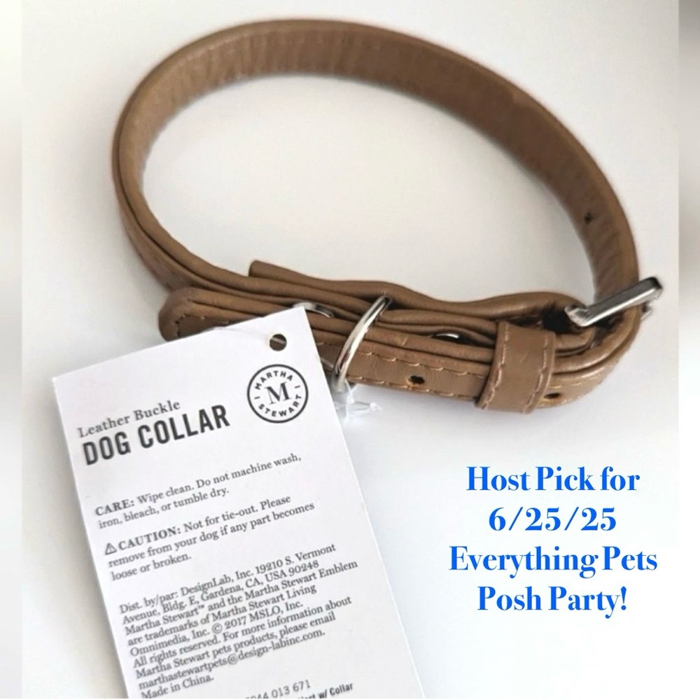 🔴3 for 30🔴Martha Stewart dog collar tan adjustable dog size 12